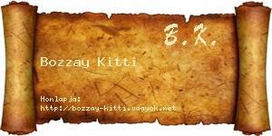 Bozzay Kitti névjegykártya